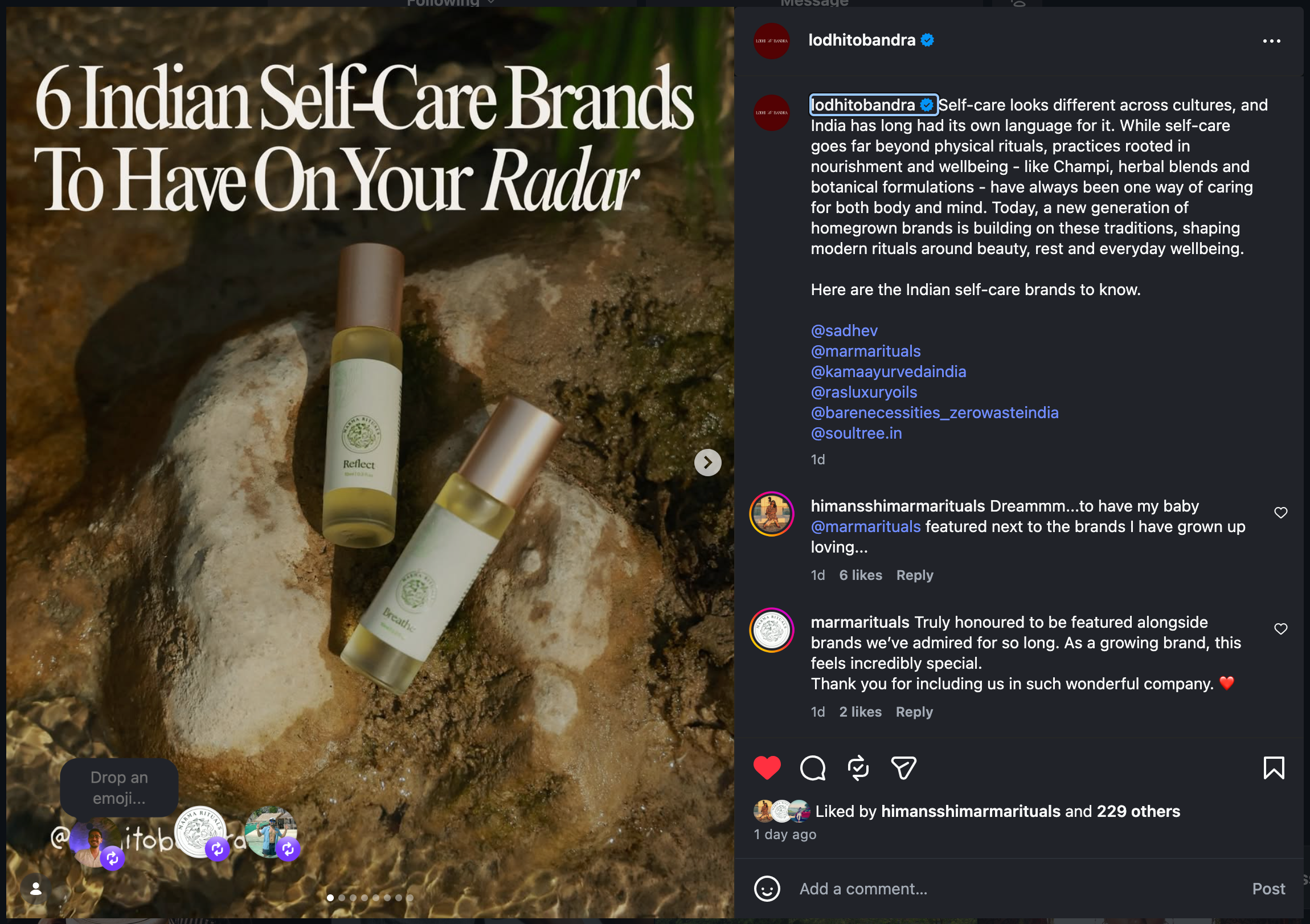 Featured for 6 Indian Self-Care brands to Have On Your Radar by Lodhi to Bandra